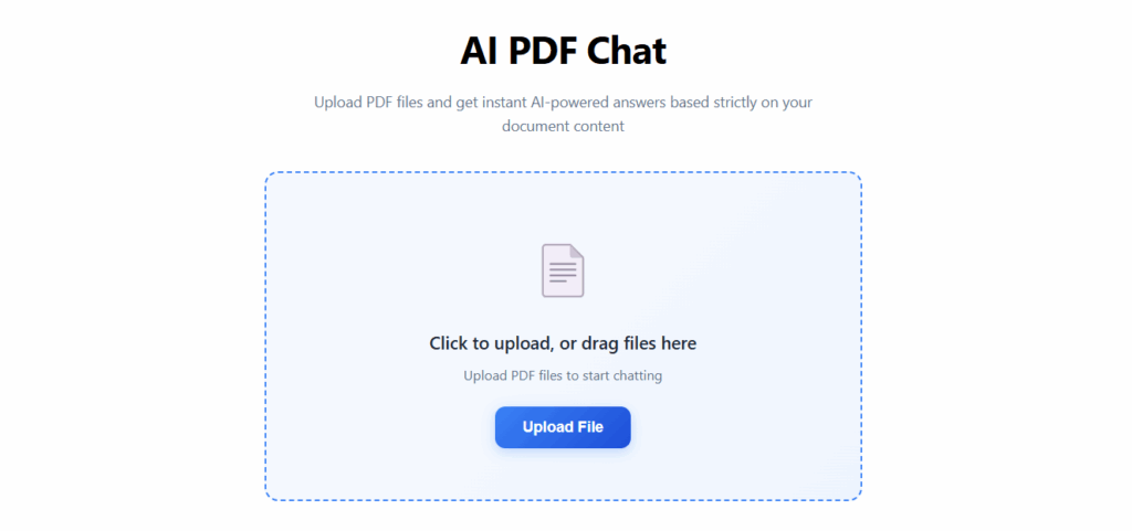 Uploading Interface of Chat with Pdf Tool